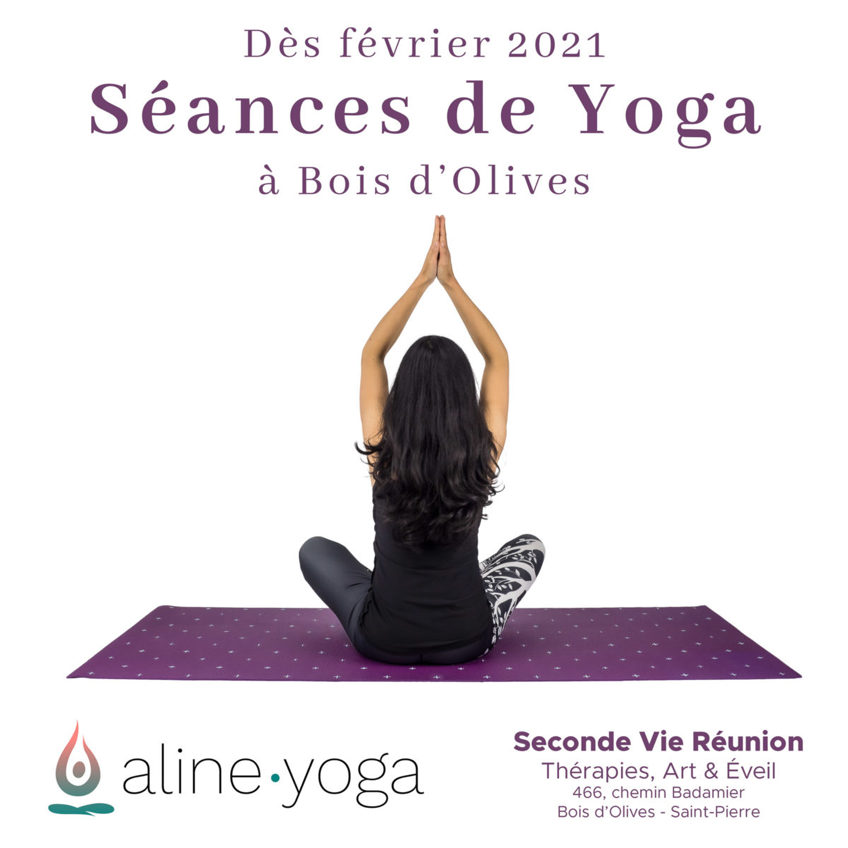 Affiche séances de yoga à Bois d'Olives Saint-Pierre La Réunion